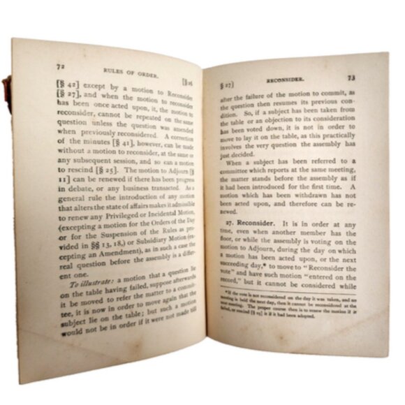 Antique Pocket Manul of Rules of Order for Deliberative Assemblies 1876HC Robert - Picture 6 of 8